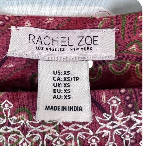 Rachel Zoe Boho Embroidered Neckline Peasant Blouse Cotton oversized - Picture 8 of 10